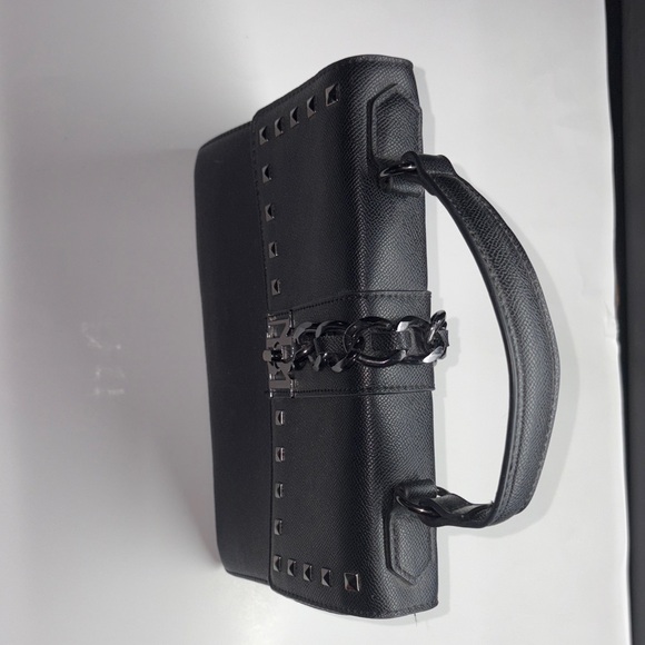 Badgley Mischka Black Studded Satchel - Picture 9 of 9